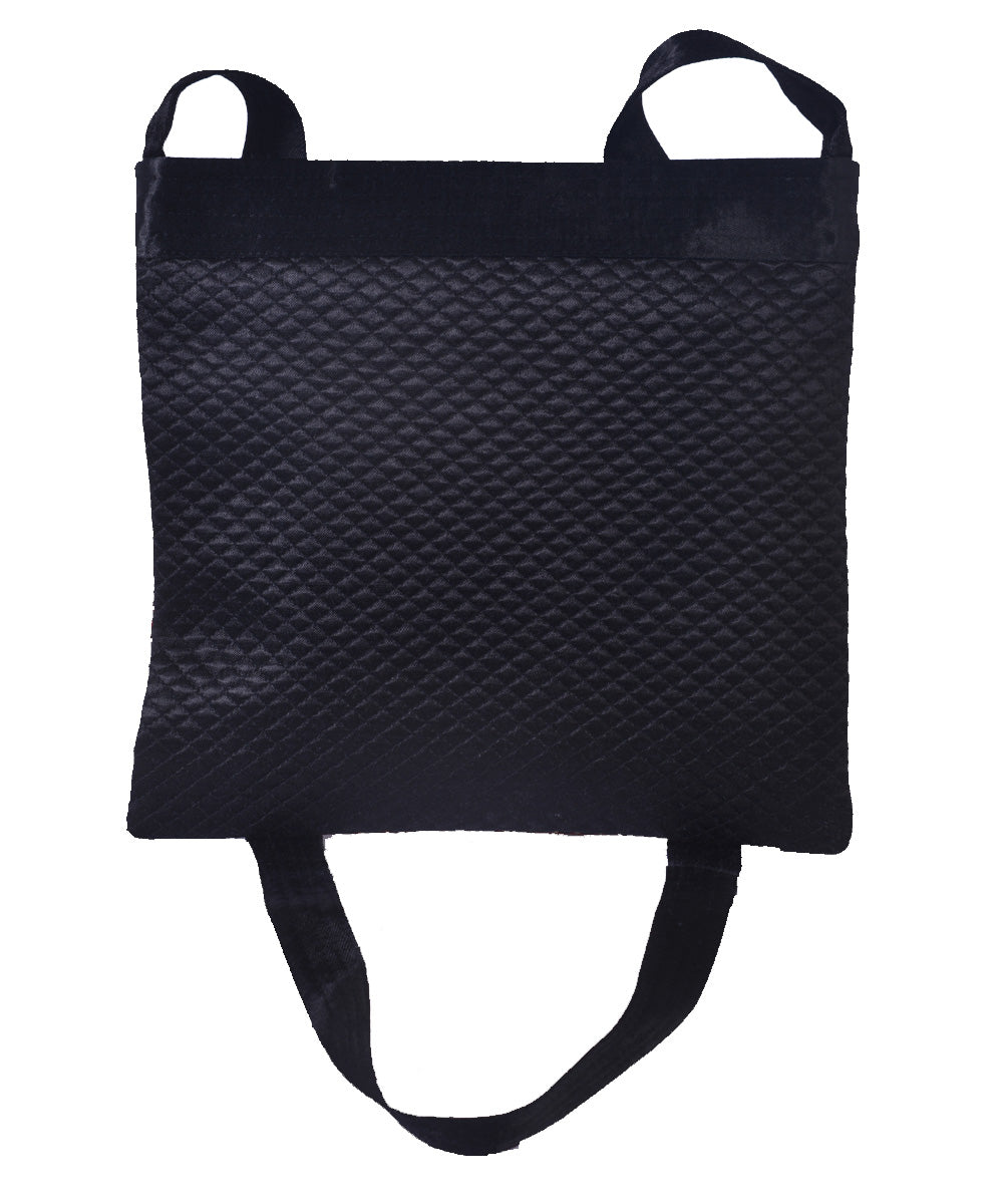 Black hand embroidery mashroo cross body evening bag