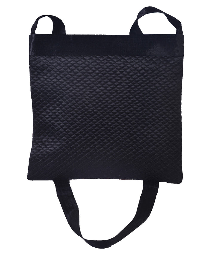 Black hand embroidery mashroo cross body evening bag