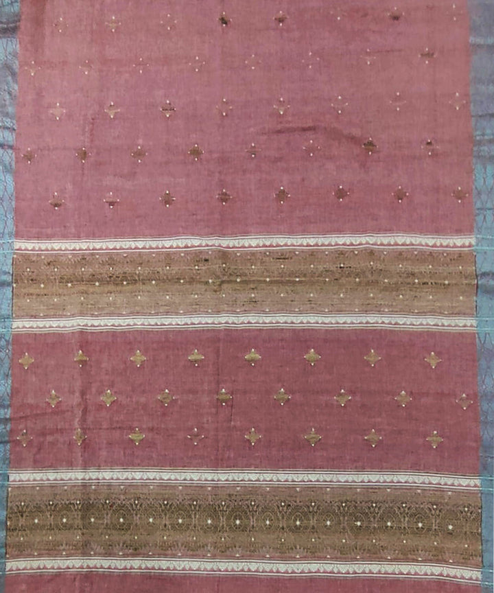 Mauve natural dyed cotton silk handloom assam saree