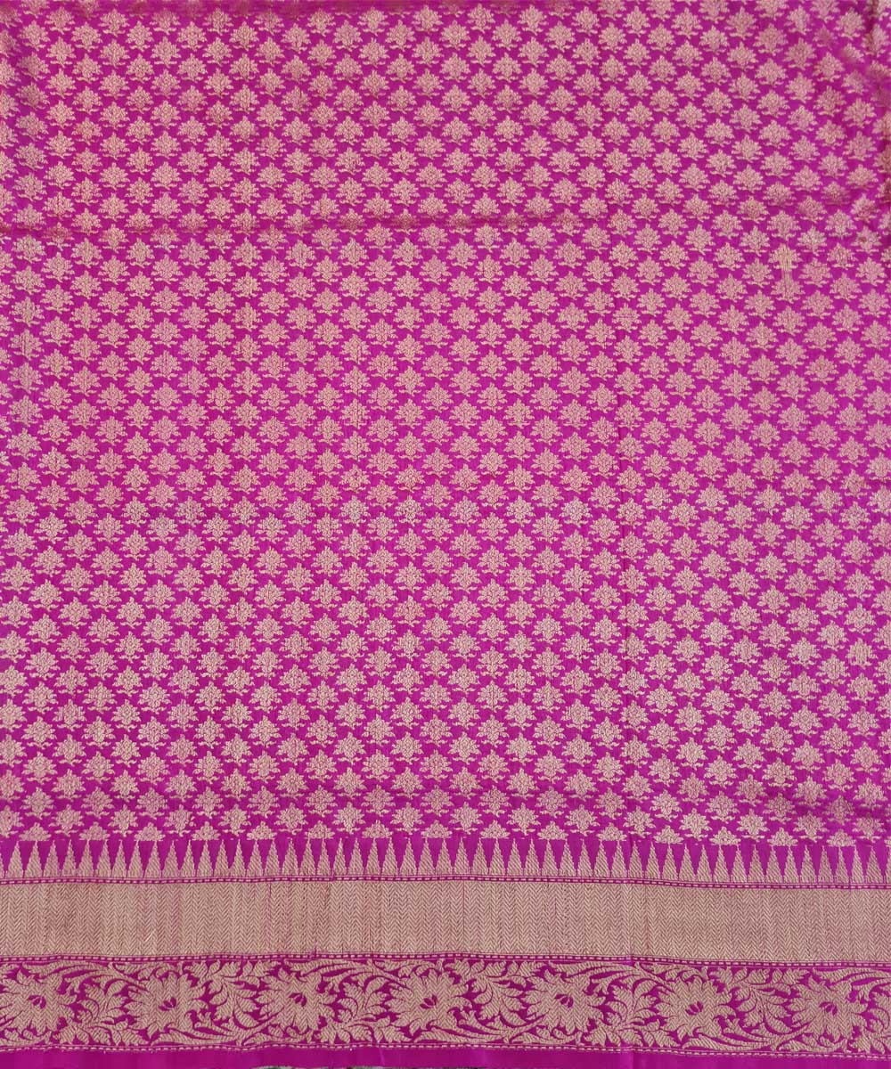 Pink purple handwoven banarasi silk saree