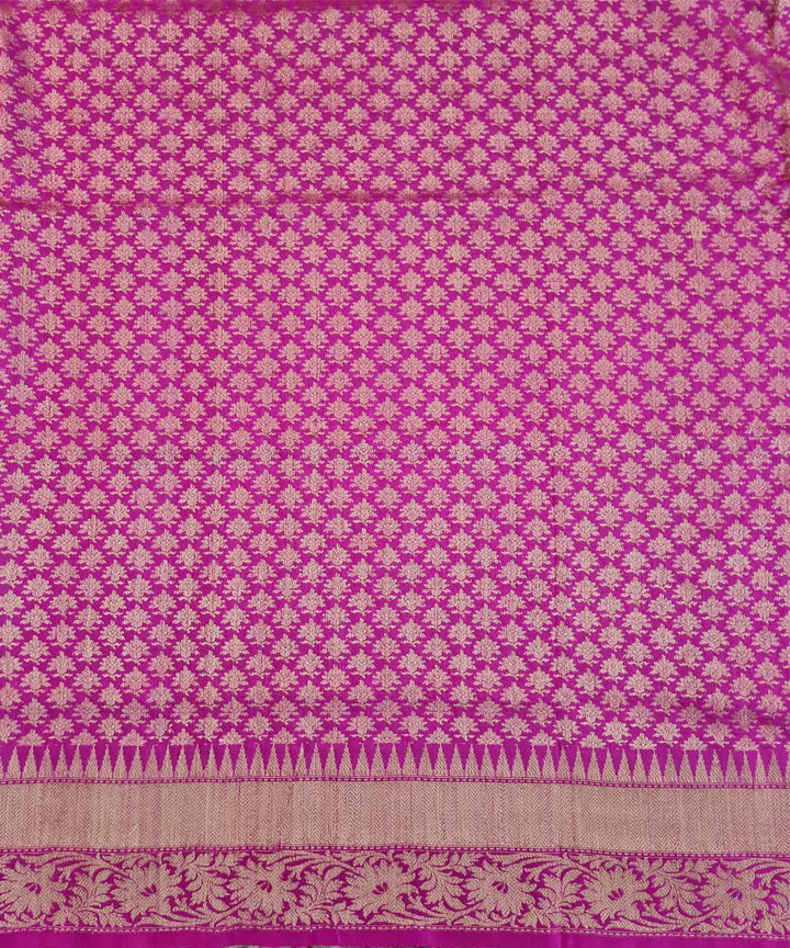 Pink purple handwoven banarasi silk saree