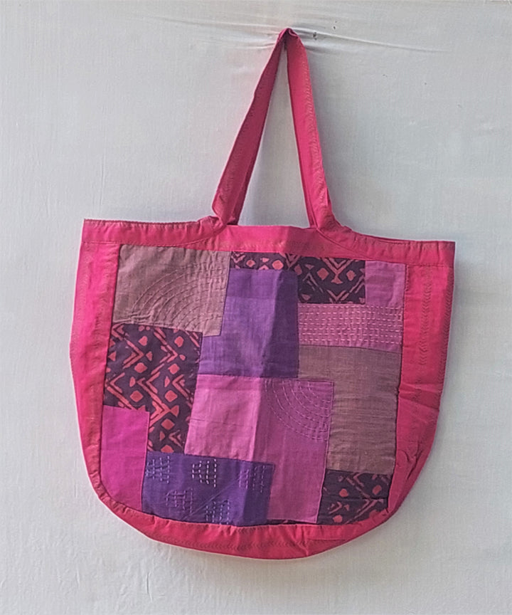 Pink handcrafted cotton katran sling bag