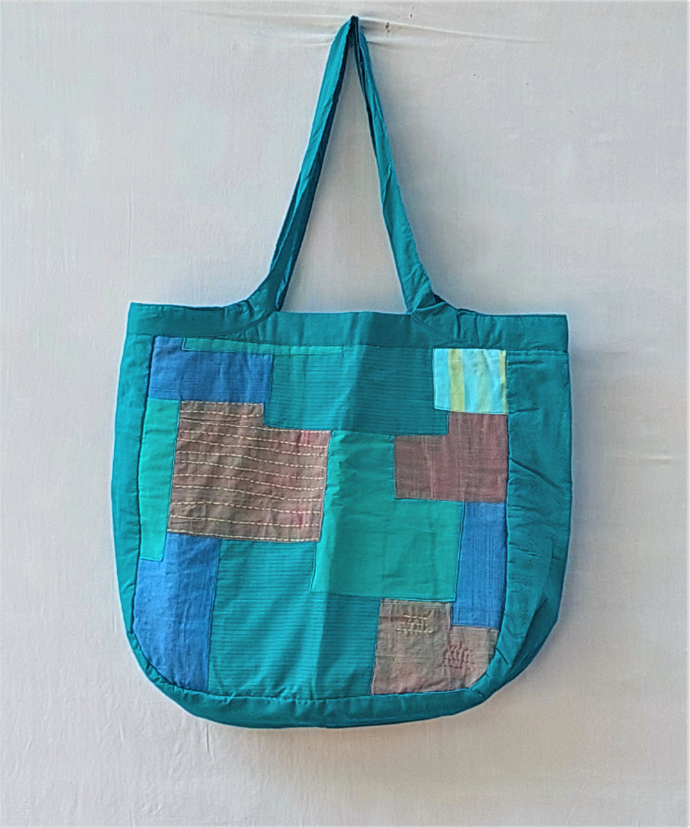 Blue handcrafted cotton katran sling bag