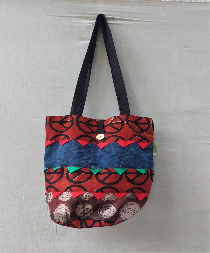 Multi colour handmade cotton katta sling bag