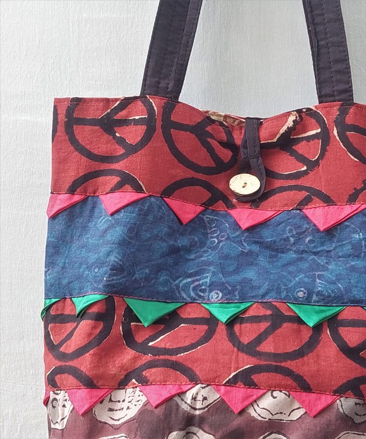 Multi colour handmade cotton katta sling bag