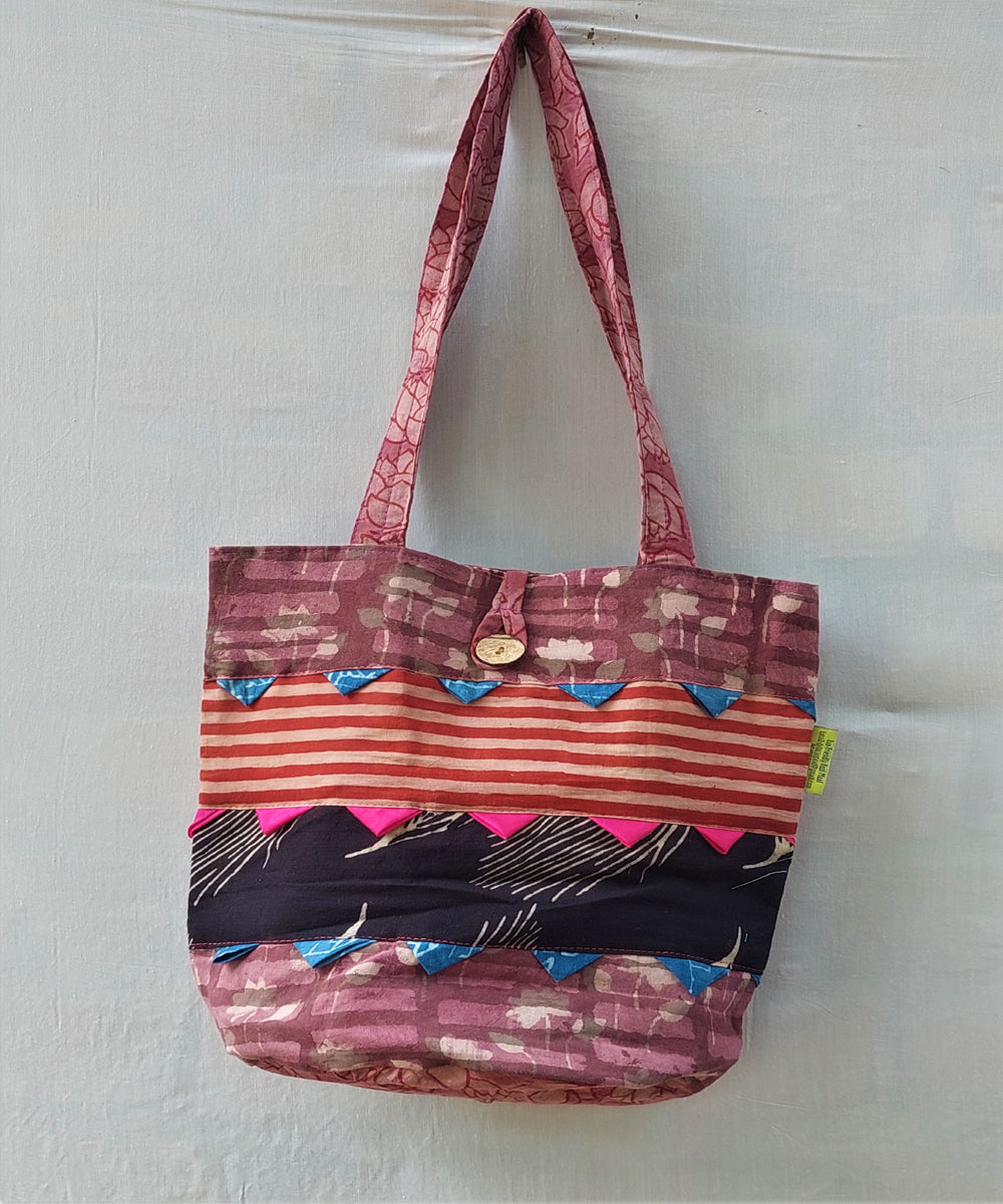 Multi color handmade cotton katta sling bag