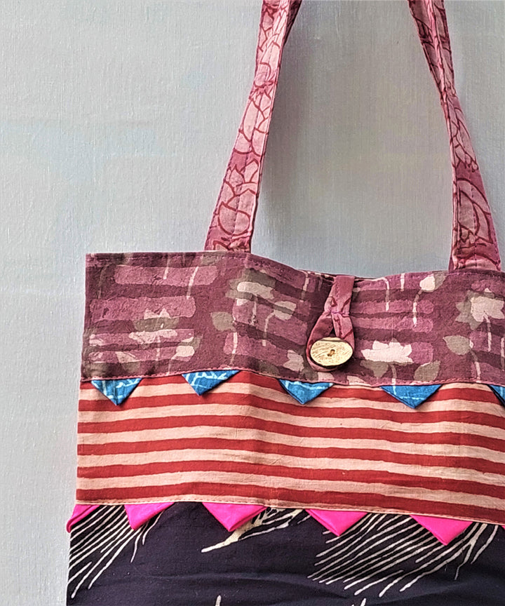 Multi color handmade cotton katta sling bag