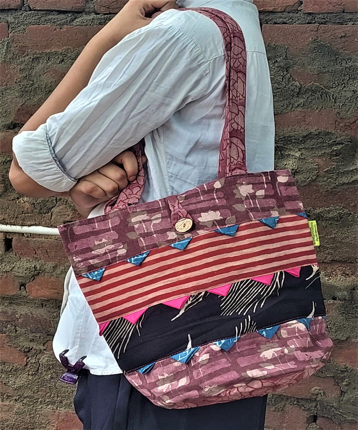 Multi color handmade cotton katta sling bag