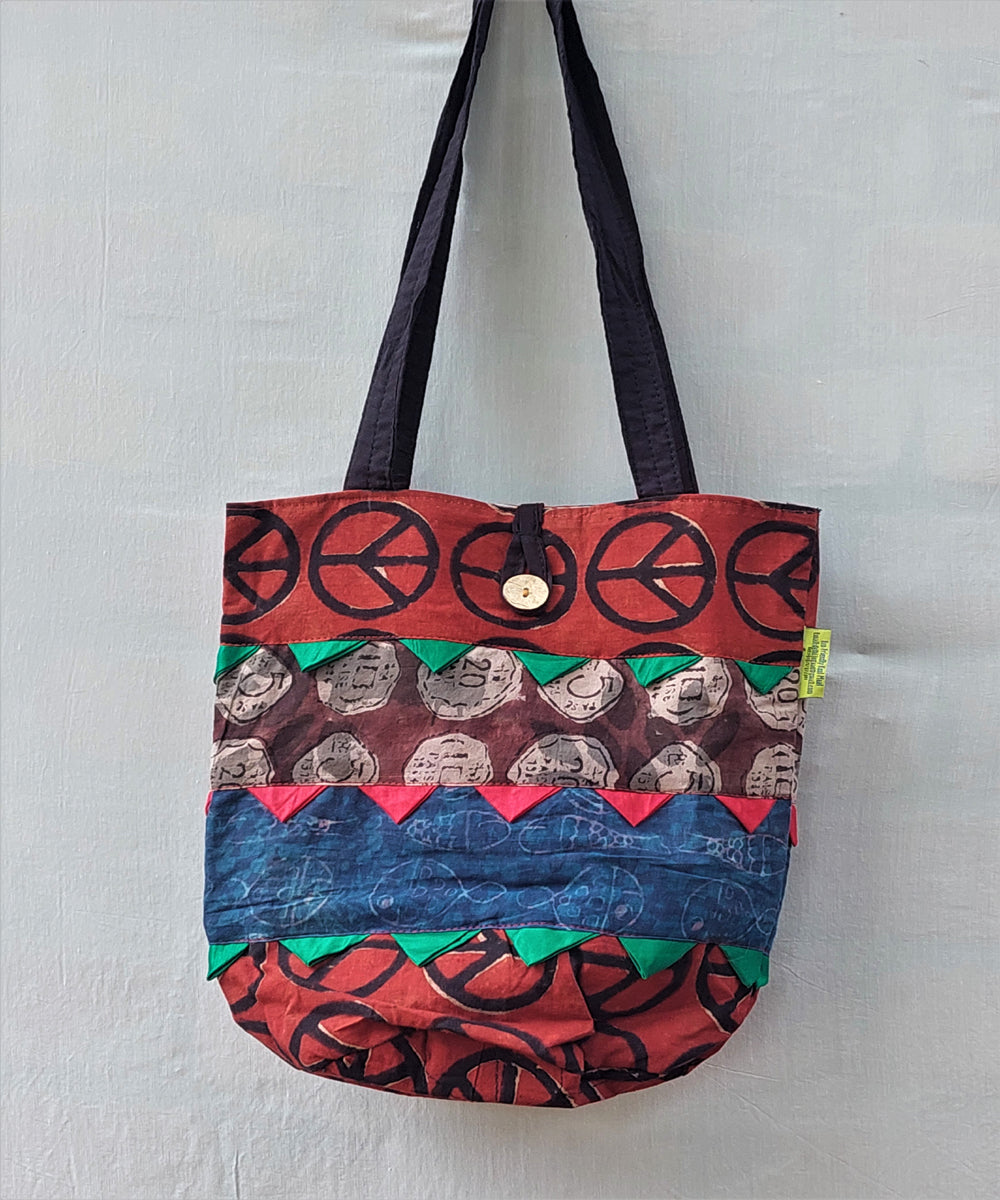 Multicolor handcrafted cotton katta sling bag