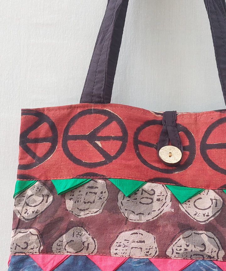 Multicolor handcrafted cotton katta sling bag