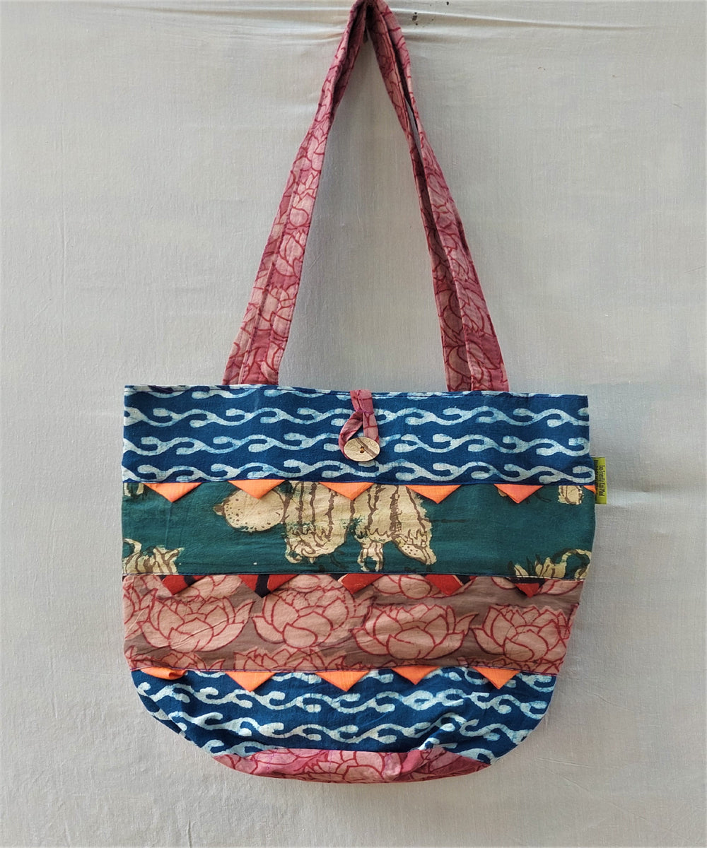 Multicolor handmade cotton katta sling bag