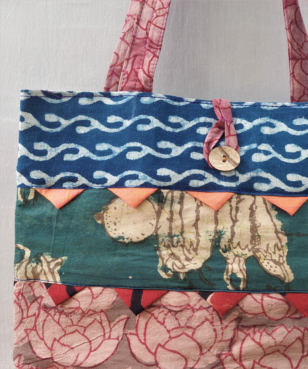 Multicolor handmade cotton katta sling bag