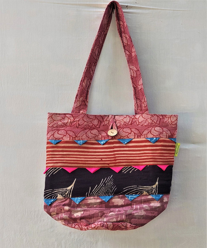 Multicolour handmade cotton katta sling bag