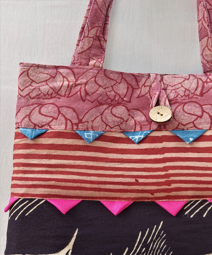 Multicolour handmade cotton katta sling bag