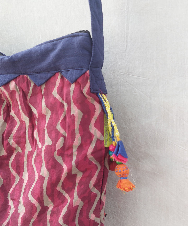 Maroon handcrafted vegetable dye cotton sling bag