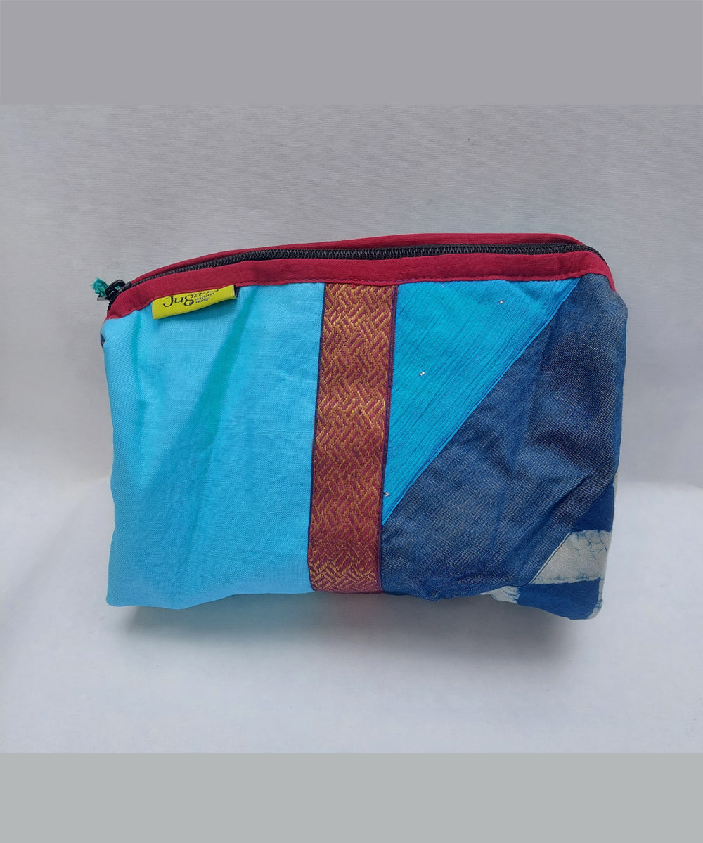 Blue handcrafted cotton katran toilet pouch(big)
