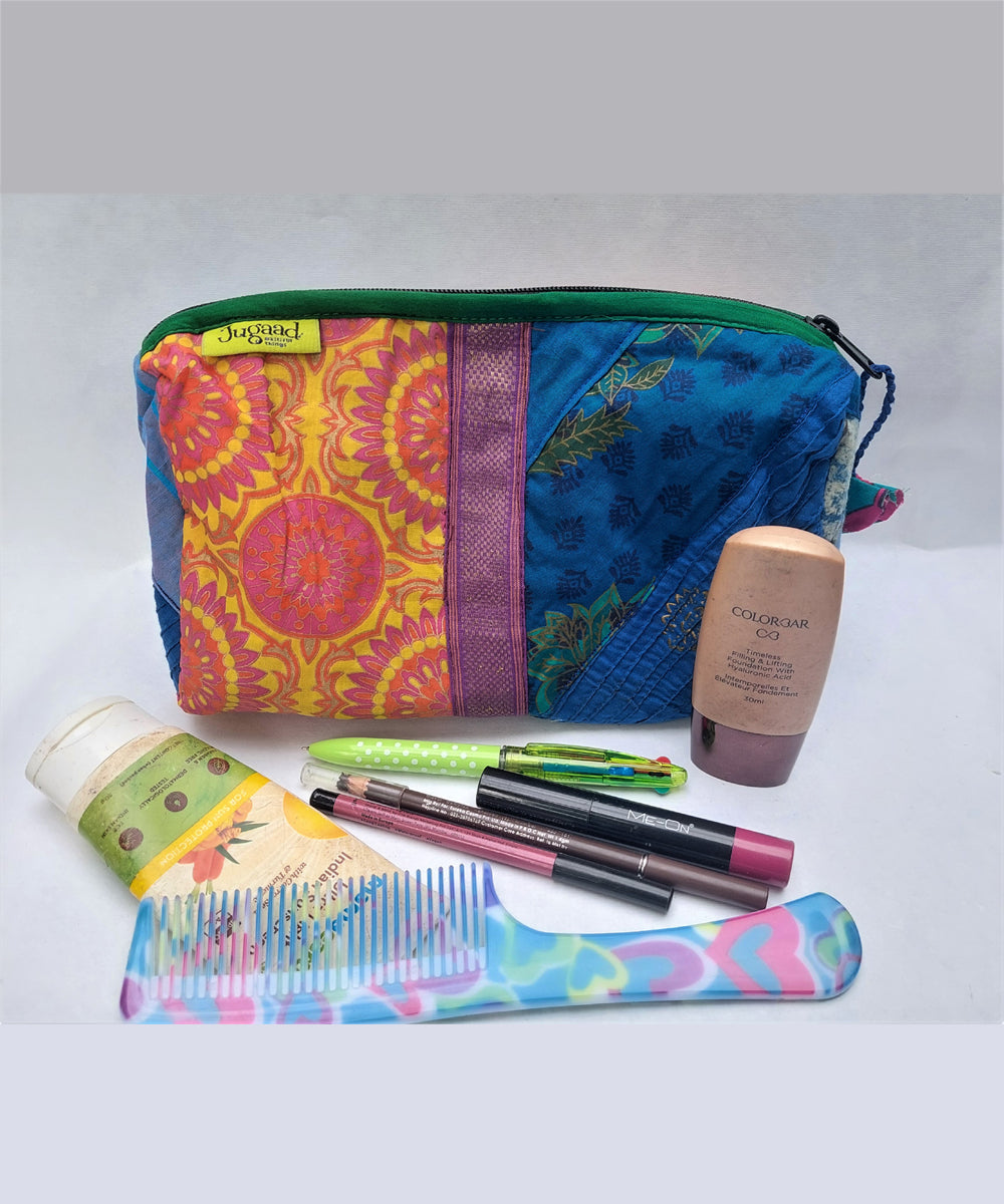 Pink blue handcrafted cotton katran toilet pouch