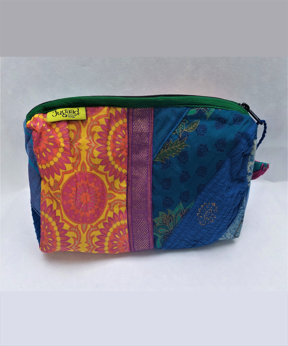 Pink blue handcrafted cotton katran toilet pouch