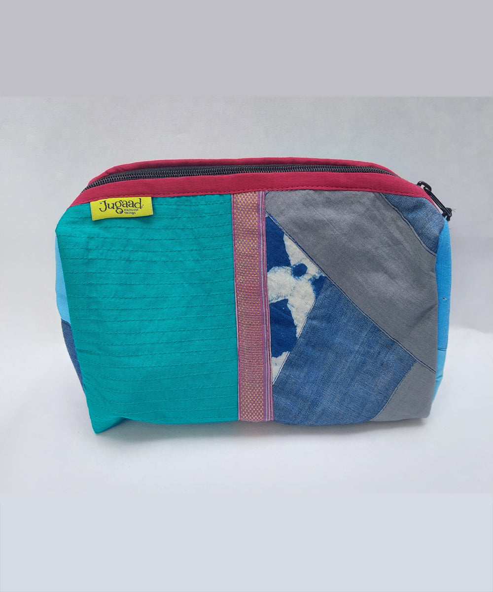 Blue handcrafted cotton katran toilet pouch