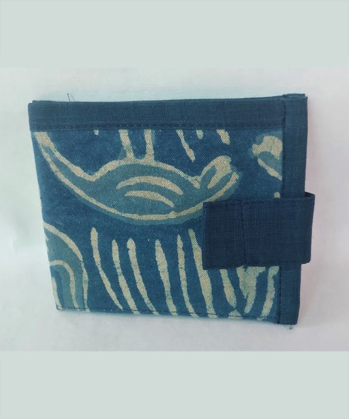 Blue hand crafted cotton wallet