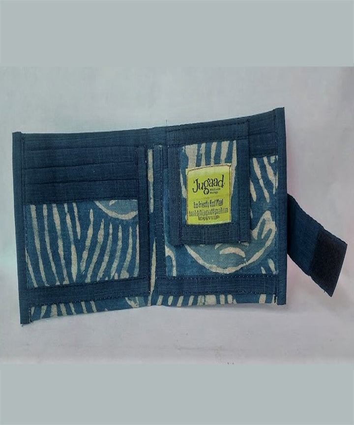Blue hand crafted cotton wallet