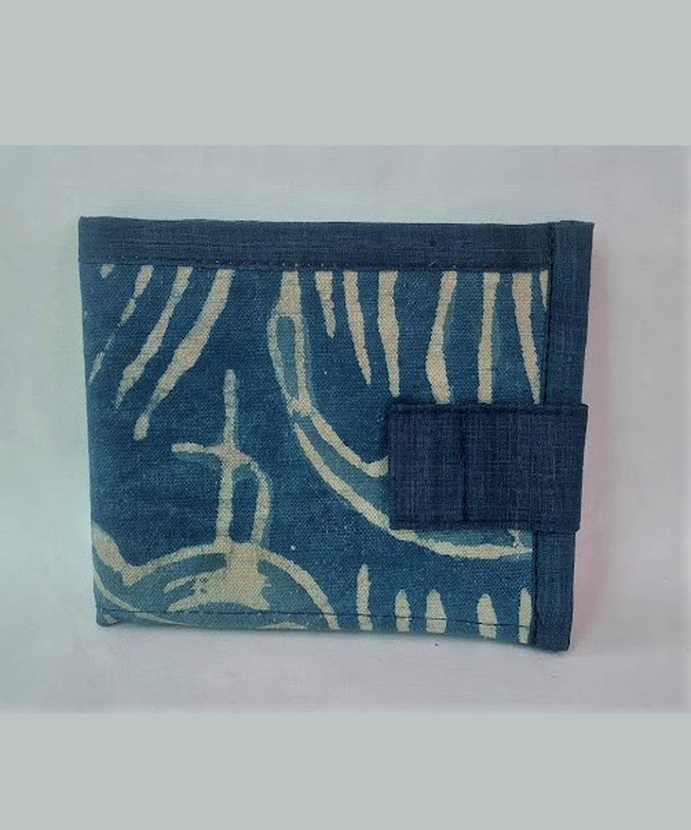 Blue handmade cotton wallet