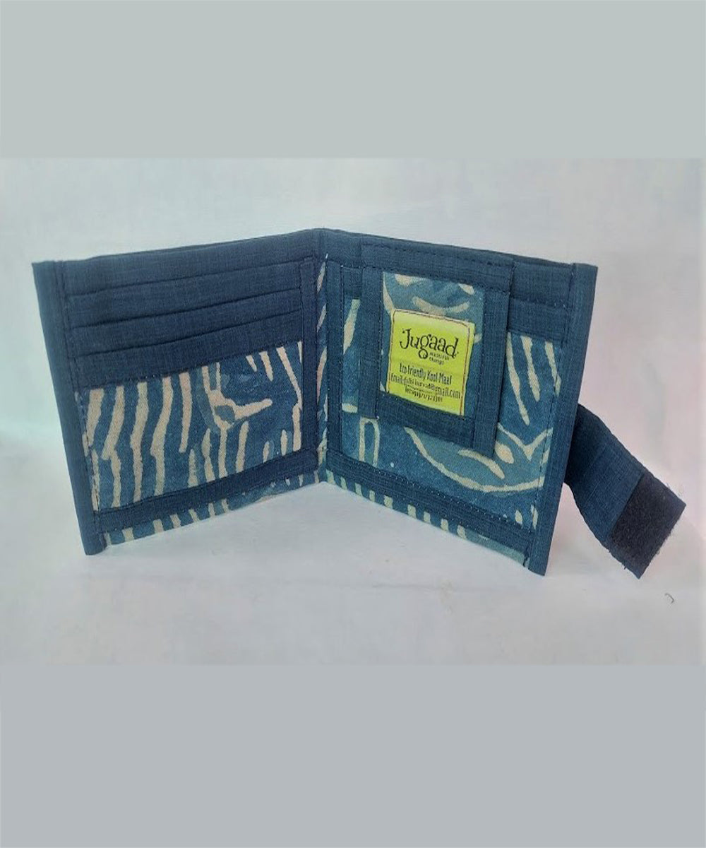Blue handmade cotton wallet