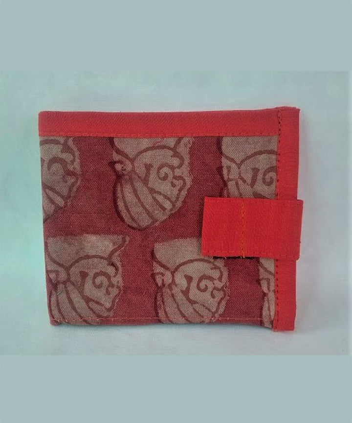 Red handcrafted cotton wallet