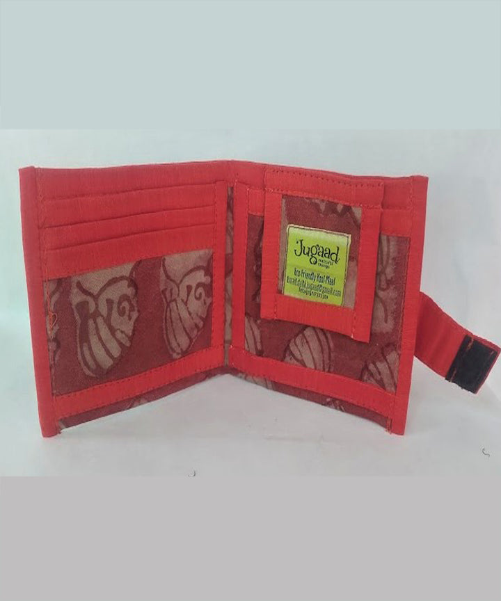 Red handcrafted cotton wallet