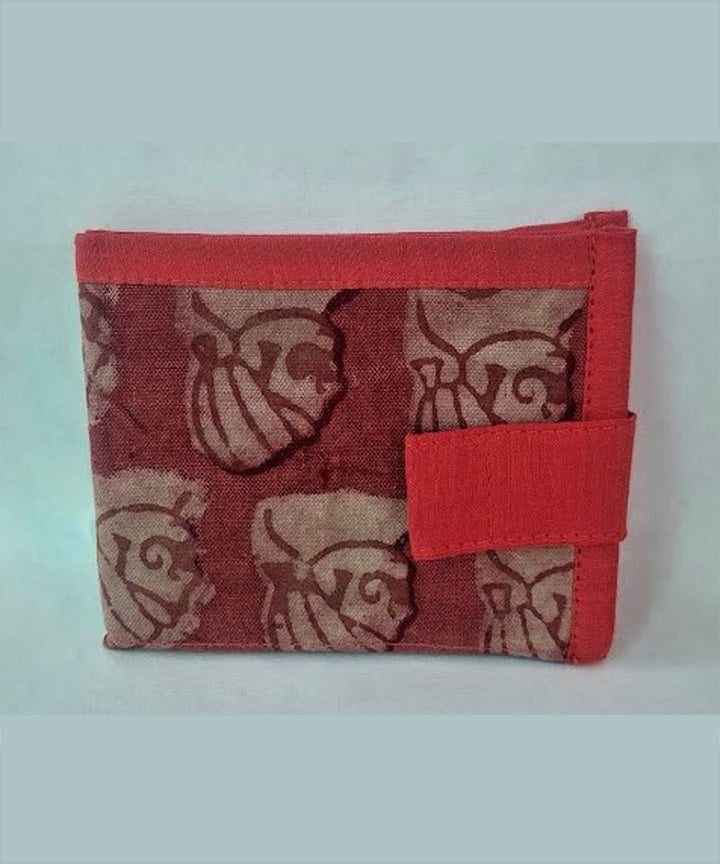 Red hand crafted cotton wallet