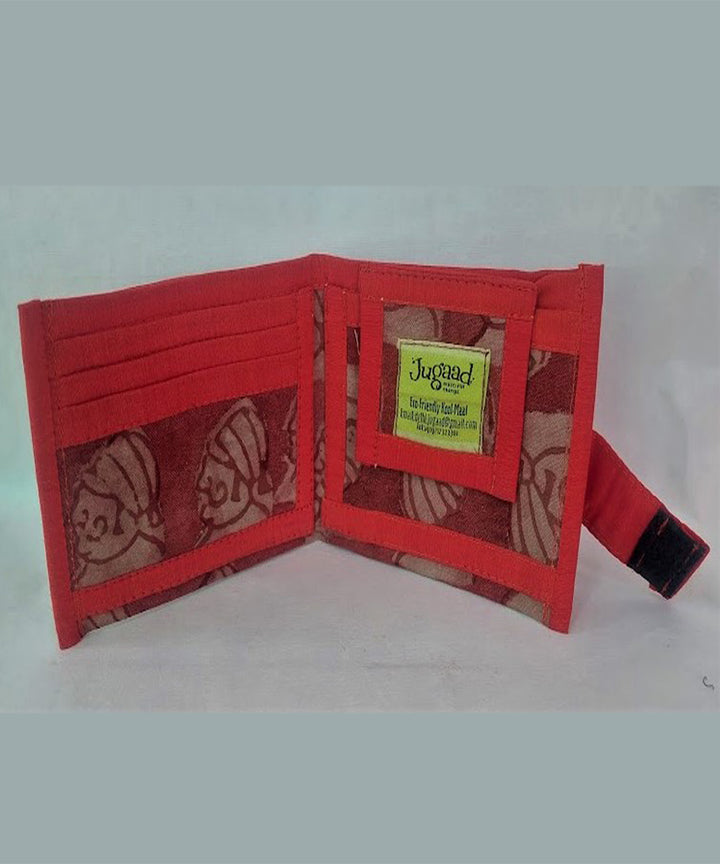 Red hand crafted cotton wallet