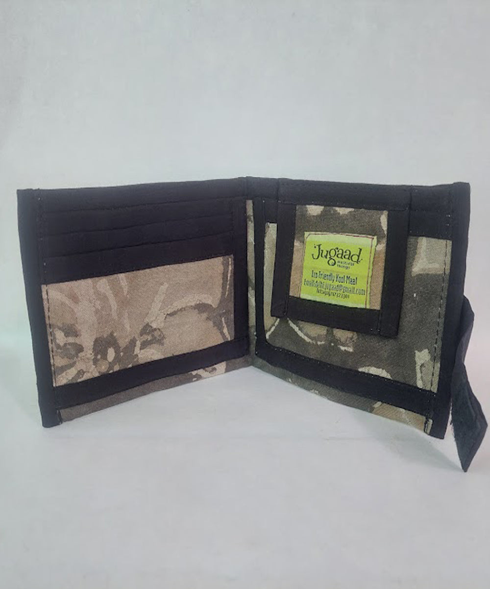Grey hand crafted cotton wallet