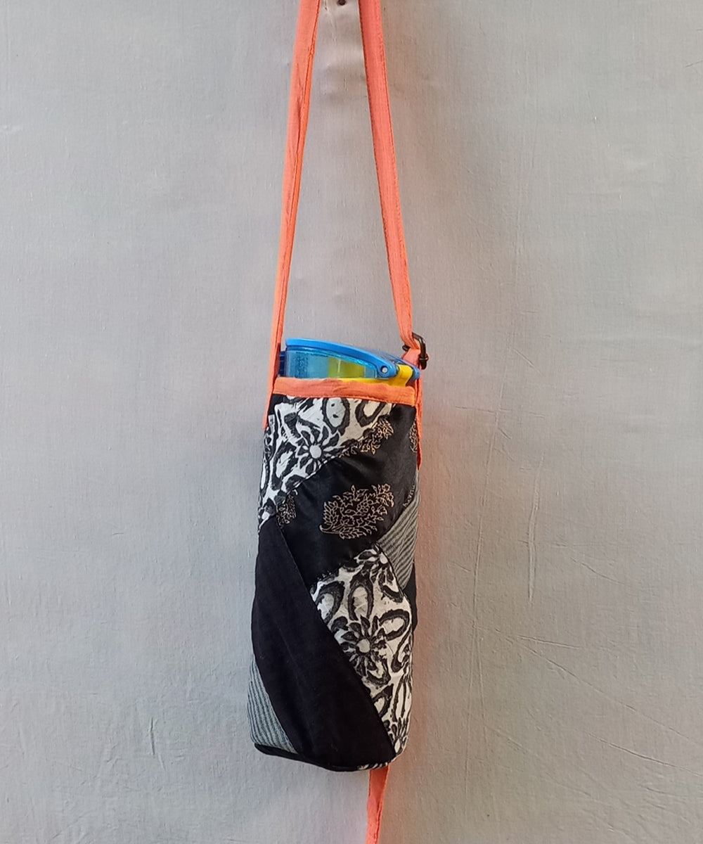 Multicolored handcrafted canvas bottle bag