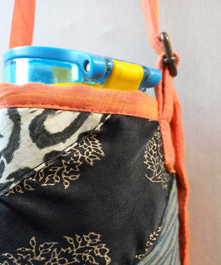 Multicolored handcrafted canvas bottle bag