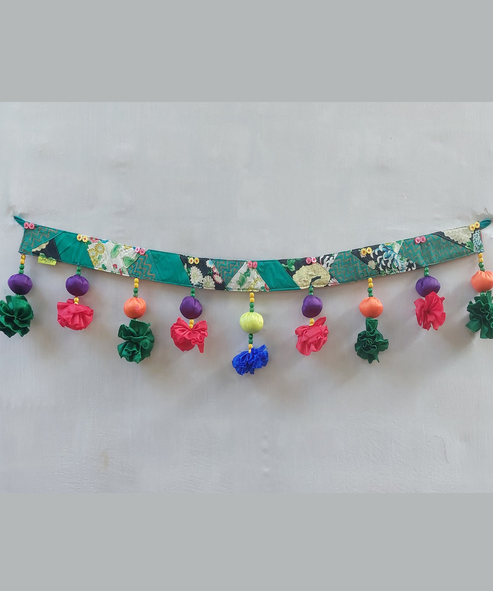 Multi color handcrafted cotton silk toran
