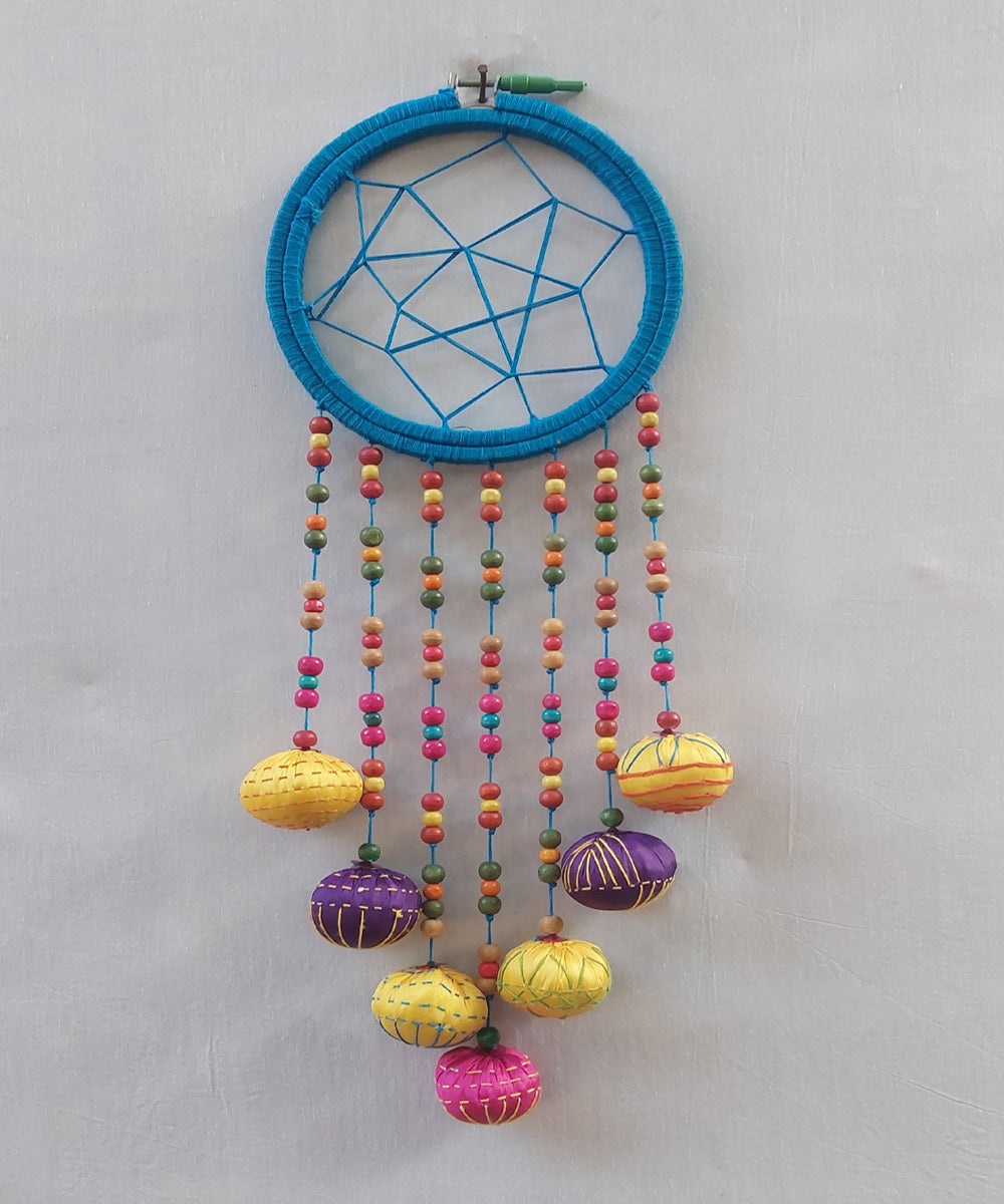 Blue handcrafted wooden dream catcher