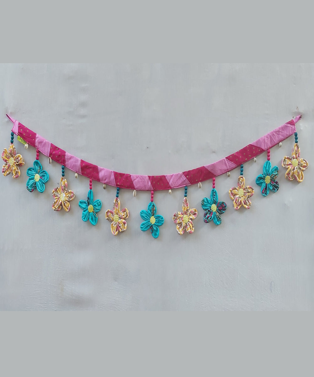 Multicolour handmade cotton silk toran