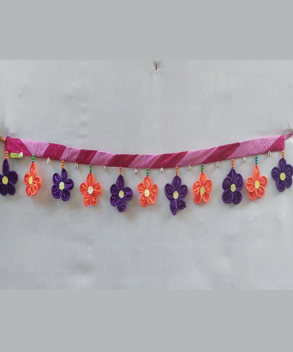 Multi color handmade cotton silk toran