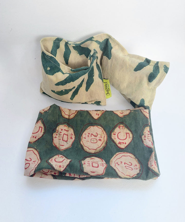 Green handcrafted vegetable dye canvas cloth heat pad(big)
