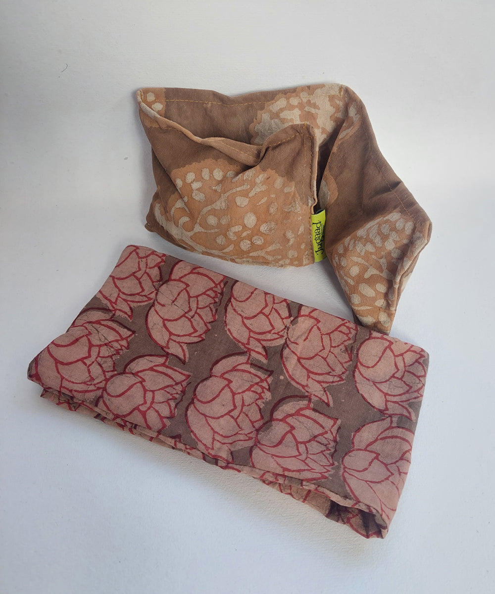 Grey hand crafted vegetable dye canvas cloth heat pad(big)
