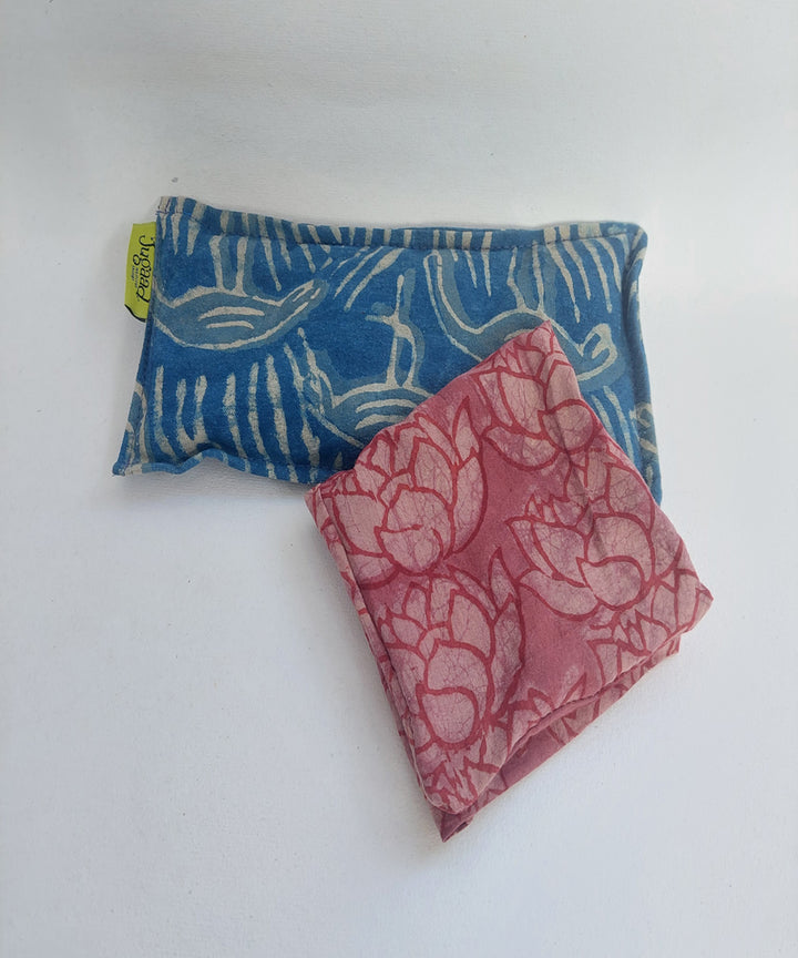 Blue pink handcrafted canvas cloth heat pad(small)