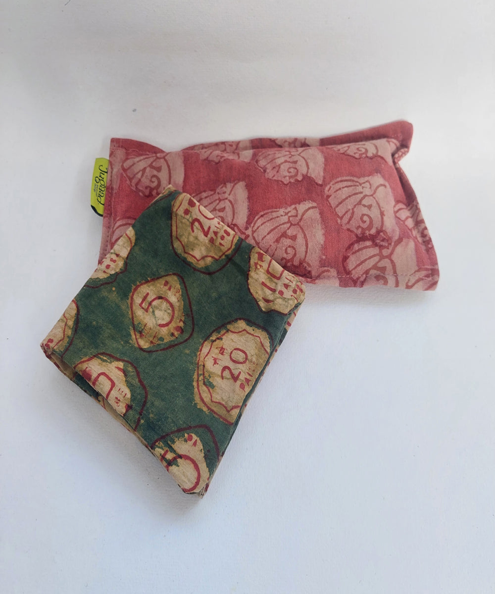 Green pink handcrafted canvas cloth heat pad(small)