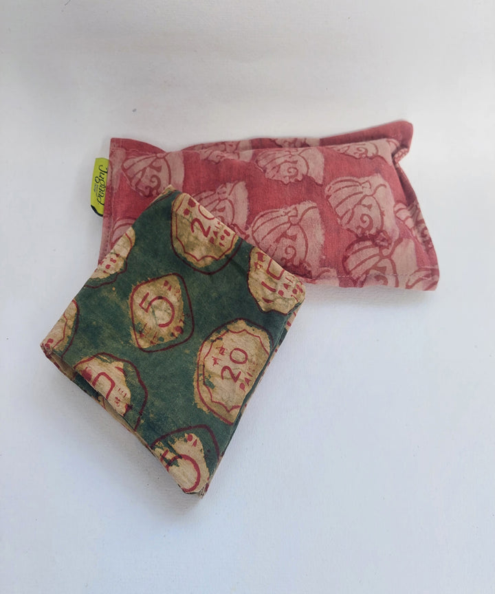 Green pink handcrafted canvas cloth heat pad(small)