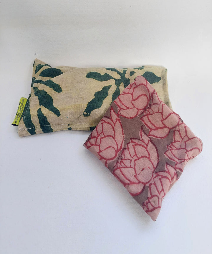 Pink green handcrafted canvas cloth heat pad(small)