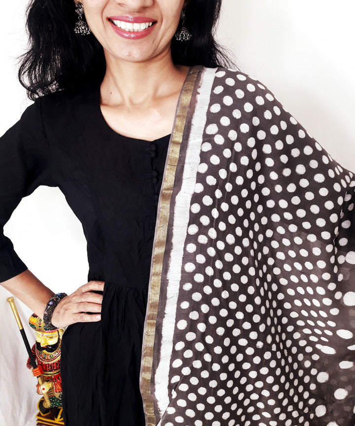 Kashish print handblock printed chanderi silk dupatta