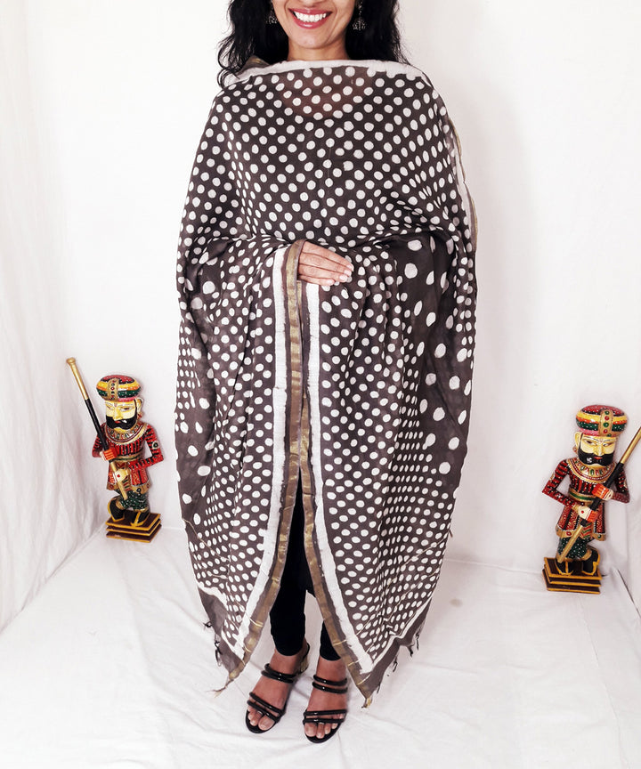 Kashish print handblock printed chanderi silk dupatta