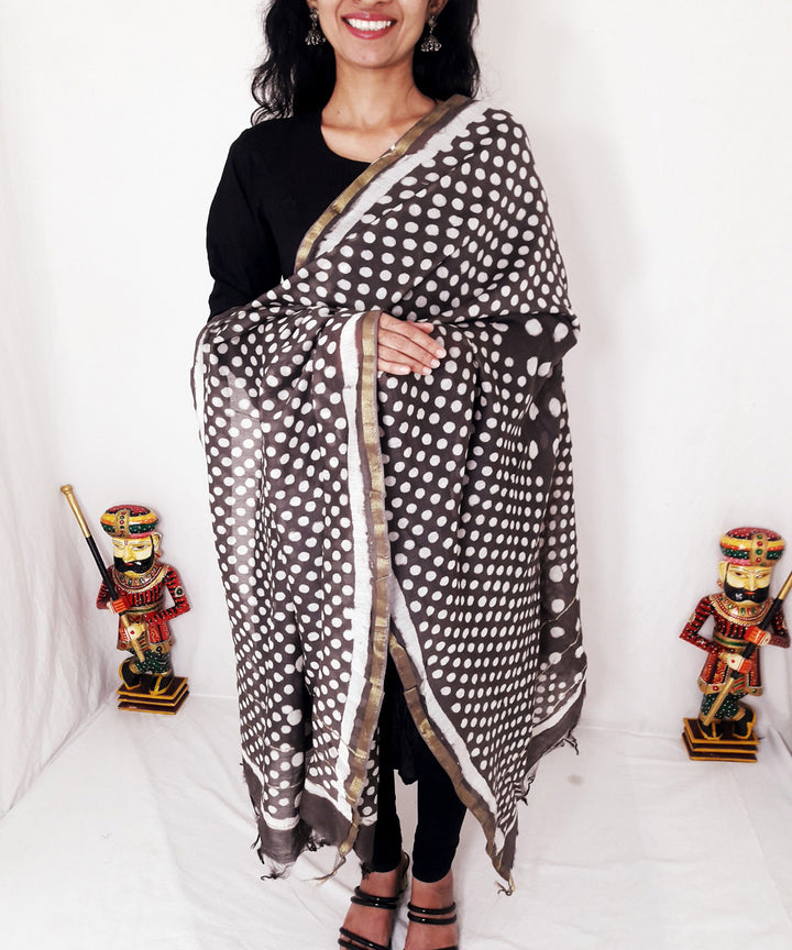 Kashish print handblock printed chanderi silk dupatta