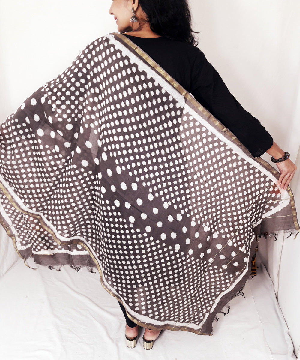 Kashish print handblock printed chanderi silk dupatta