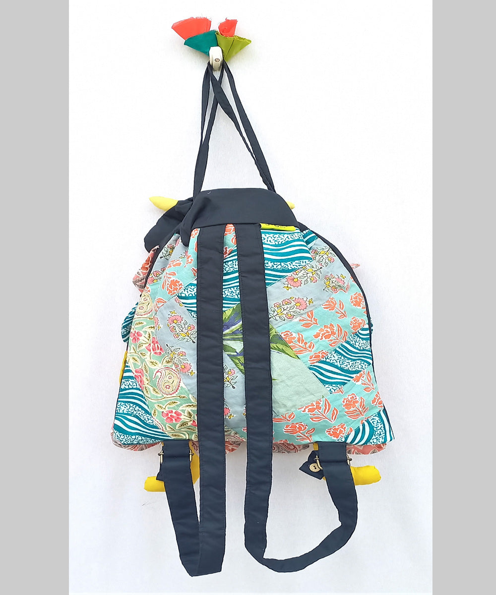 Multicolor cotton handcrafted backpack