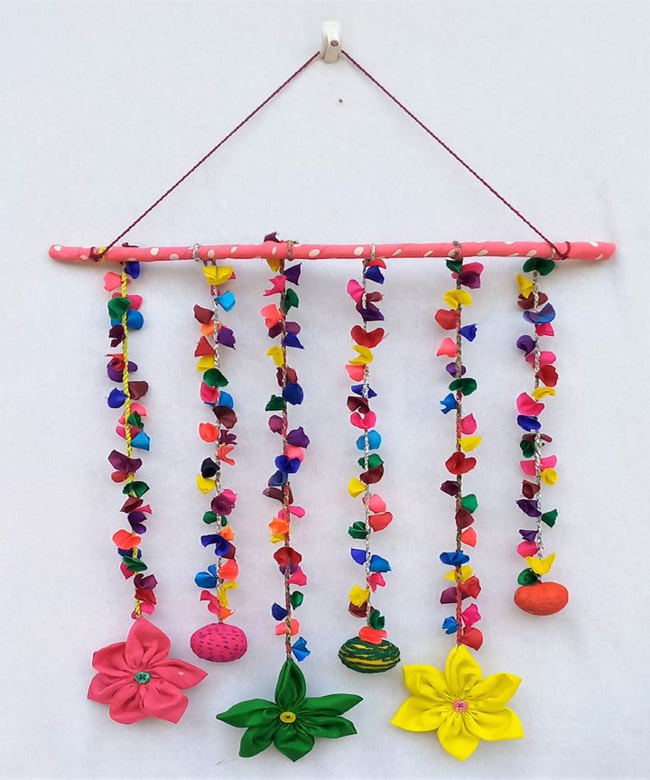 Multicolor handcrafted wooden wall hanging